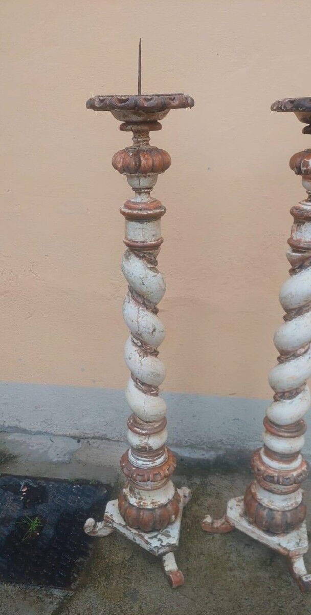 Pair of large antique torches from the 18th century.