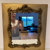 Gilded mirror rockery style louis XV