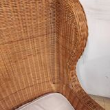 Wicker and rattan armchair