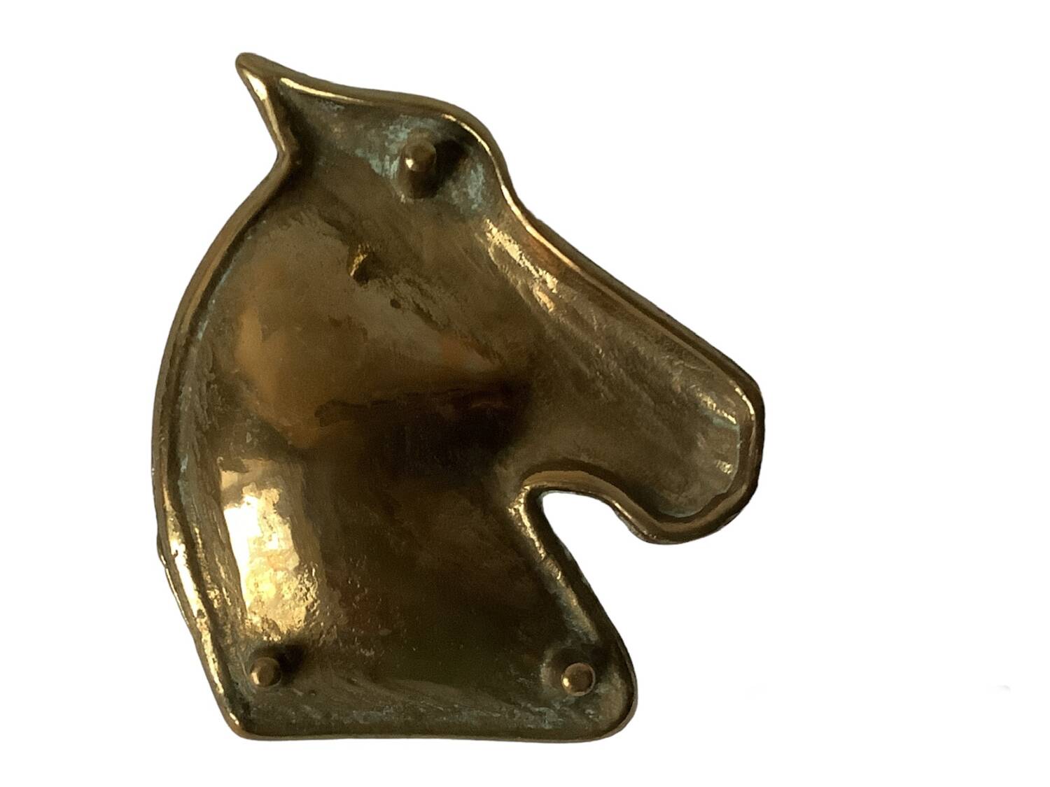 Brass horse head ashtray or pocket emptier