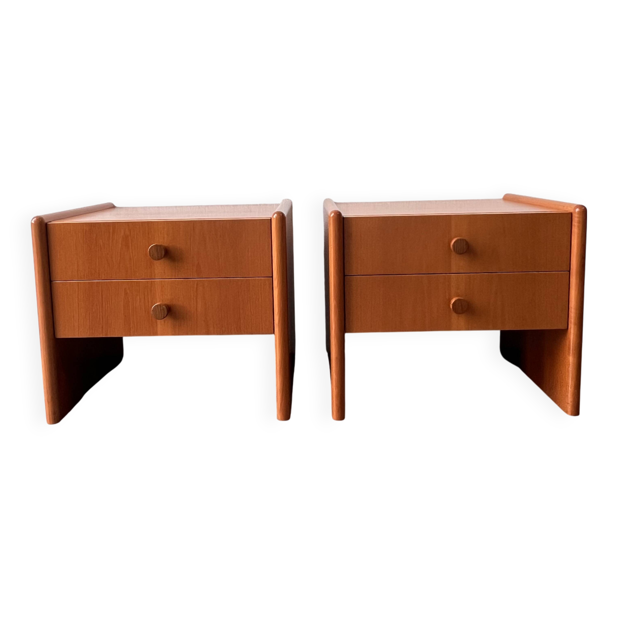 Mid-century teak bedside tables