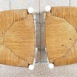 Pair of Vintage WHITE Straw CHAIRS