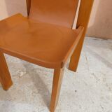 Chaises cuir et orme années 70