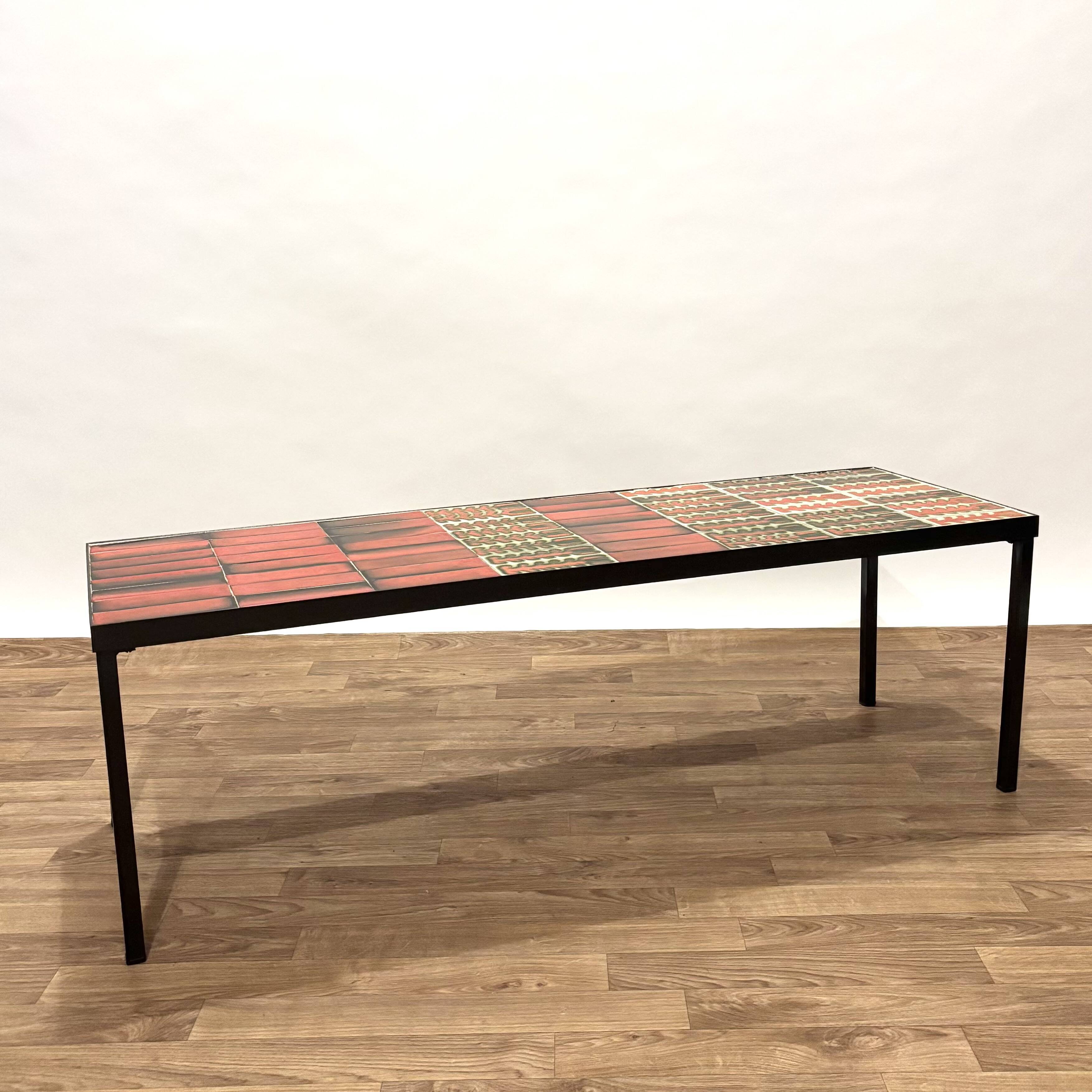 Coffee table by the ceramist Roiger Capron from the 1970s.