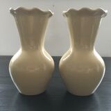 Pair of corrugated neck vases