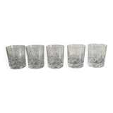 Set of five crystal whisky glasses