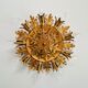 Floral ceiling light in gilded metal, Banci Firenze, Italy, 1970.