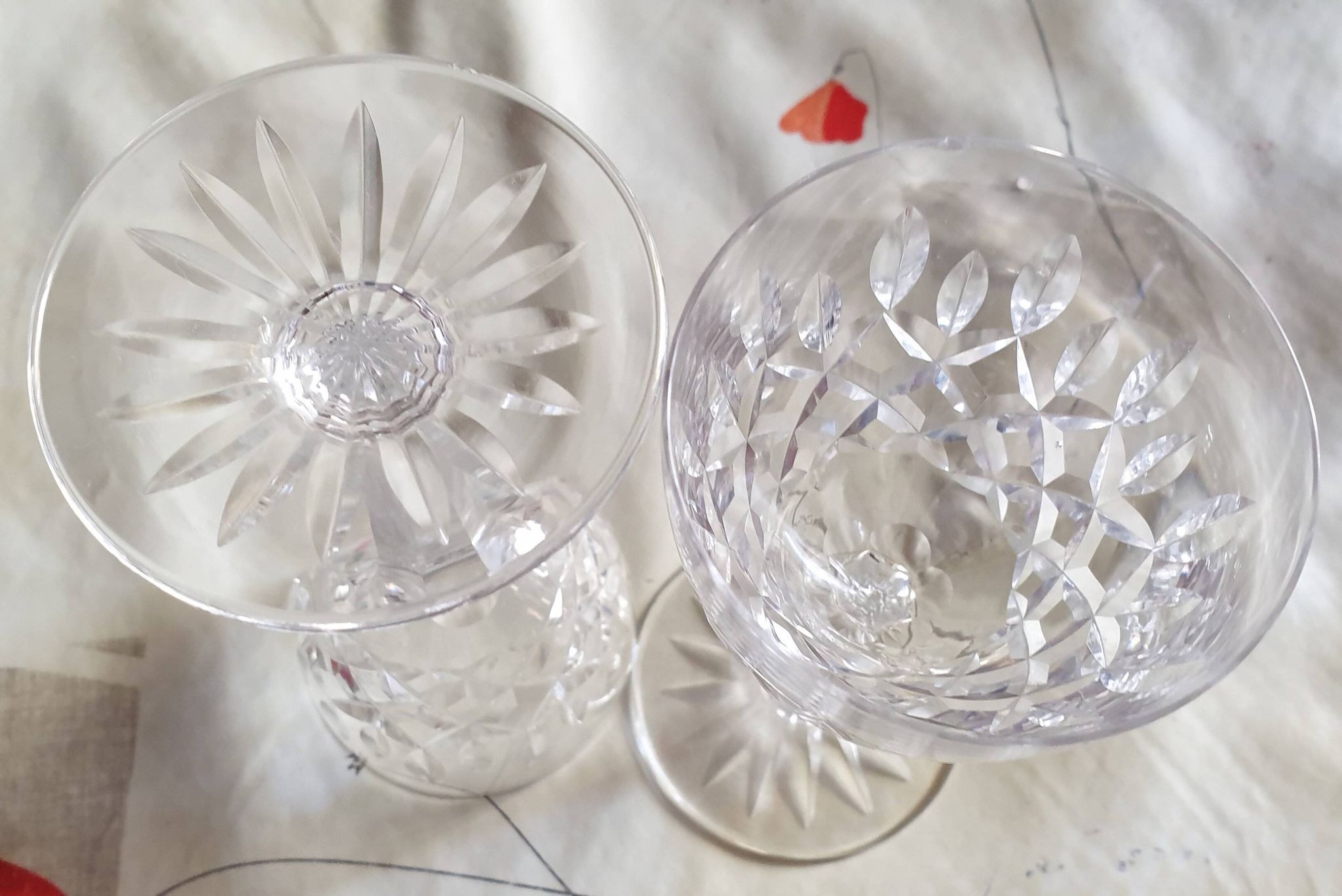 footed liqueur glasses Chantilly service from the Saint-Louis Crystal Factory