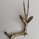 4 brass gazelle animal knife holders