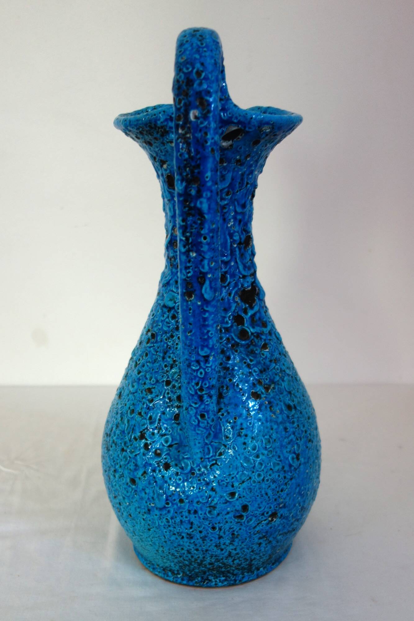 Large vintage fat lava ceramic vase H41cm