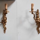 Pair of bronze wall lamp with chinese pattern