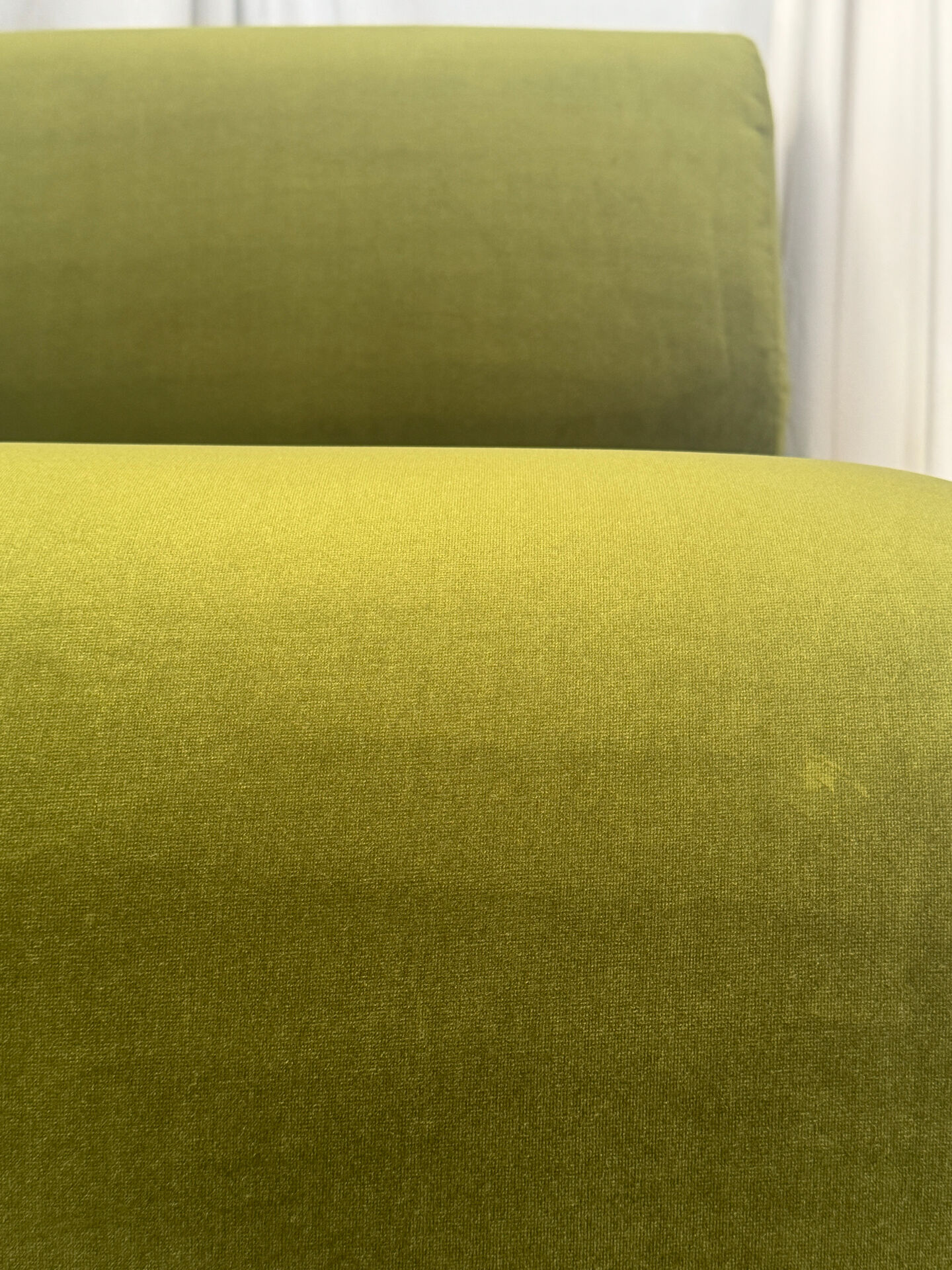 Olive green velvet armchair Slipper Chair Herman Miller USA 1970