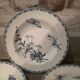 Series of 6 hollow plates in Sarreguemines earthenware model Carmen