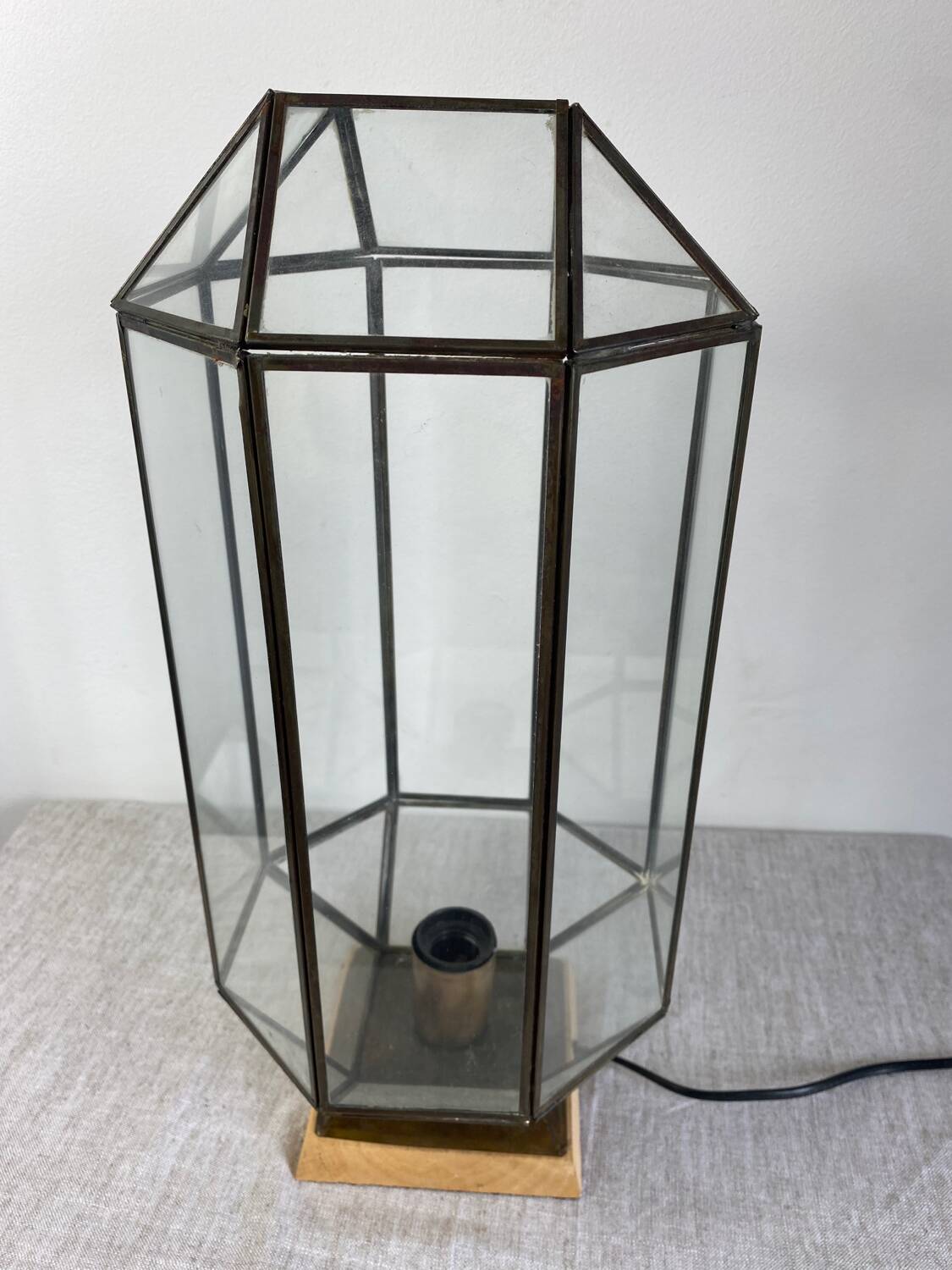 Lampe en laiton et verre