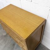 3-drawer chest with splayed legs, 1960s, honey color