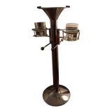 chrome standing ashtray with glass holder 1930 design by Boris Lacroix