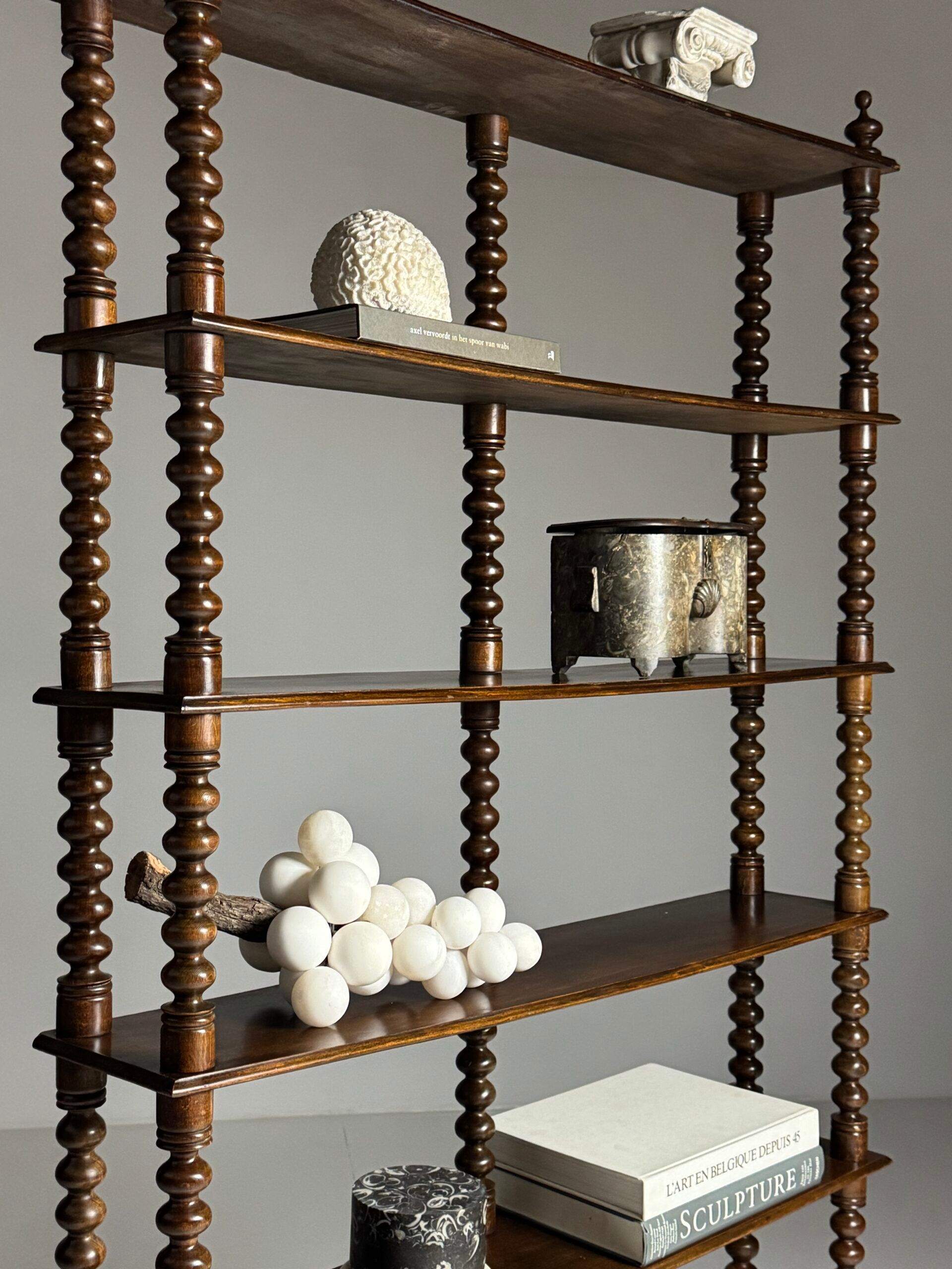 Bobbin bookcase / French antique bookshelf