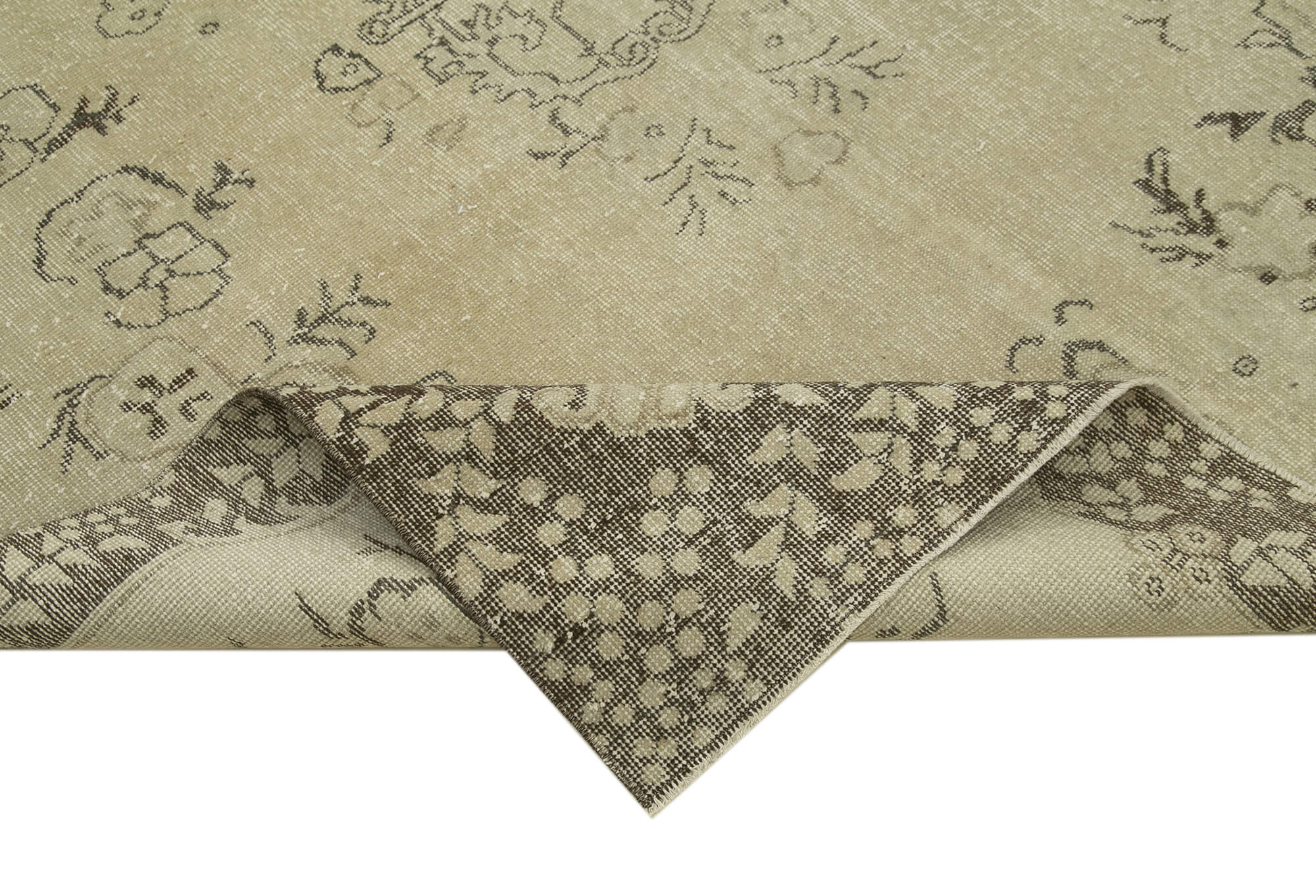 Hand-knotted turkish beige rug 190 cm x 293 cm