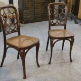 Pair of Art Nouveau bentwood chairs attributed to Koloman Moser for Jacob and Josef Kohn 1890/1910