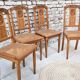Lot 4 chaises cannées art déco