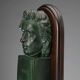 Vintage pair of bronze and wood bookends Verdi Chopin design 1960s-1970s