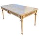 Louis XVI style coffee table in patinated and gilded wood, marble top.