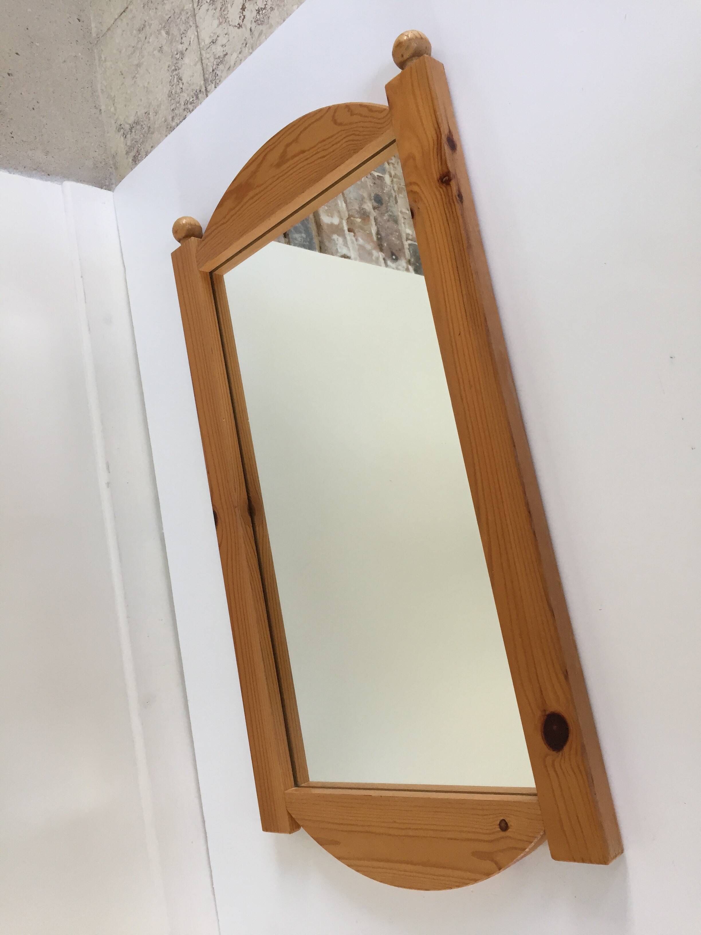 Miroir mural pin massif vintage
