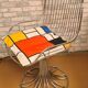 Metal chair by Gastone Rinaldi 1960 cushion piet mondrian very good and