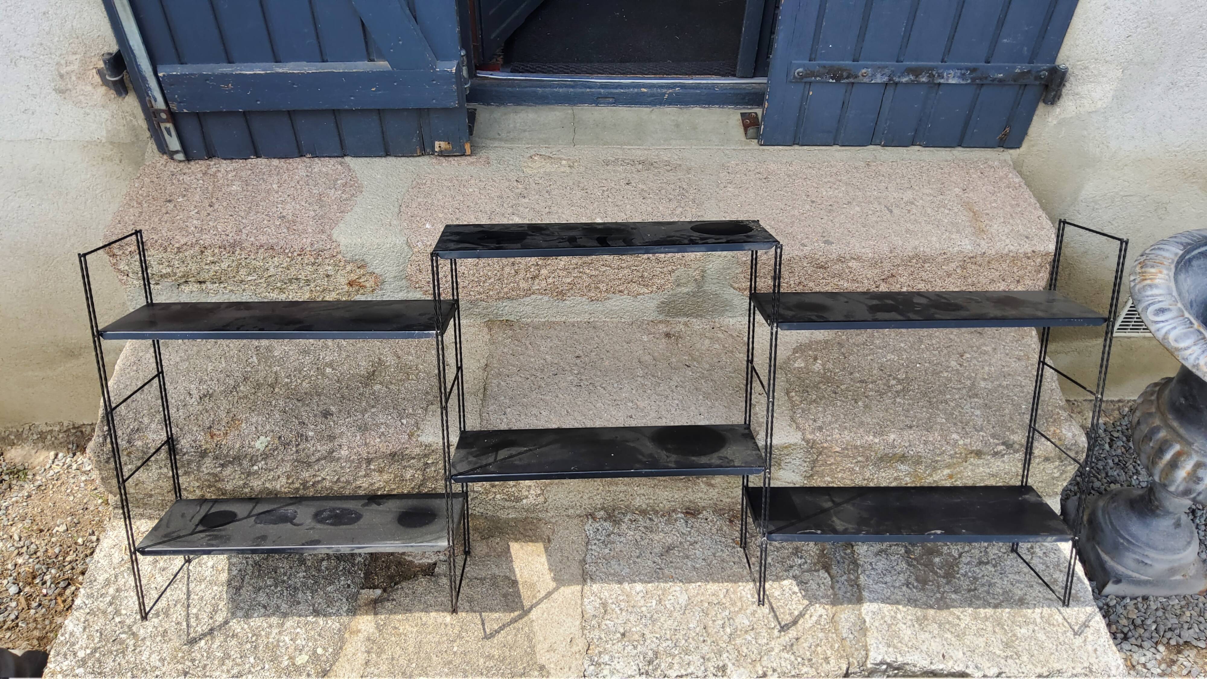 Vintage string wall shelf from the 60s in metal