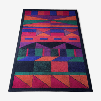 Psychedelic Memphis Style abstract Rug Carpet by Atrium Tefzet, Germany 1980s