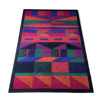 Psychedelic Memphis Style abstract Rug Carpet by Atrium Tefzet, Germany 1980s