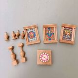 Jeu de construction architecture en bois 1930-1940