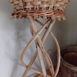 Rattan and wicker plant holders