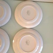 Set of six Moulin des Loups dessert plates, Nappe green model/ 50s-60s
