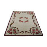 Tapis romantique blanc et bordeaux 190 x 150 cm