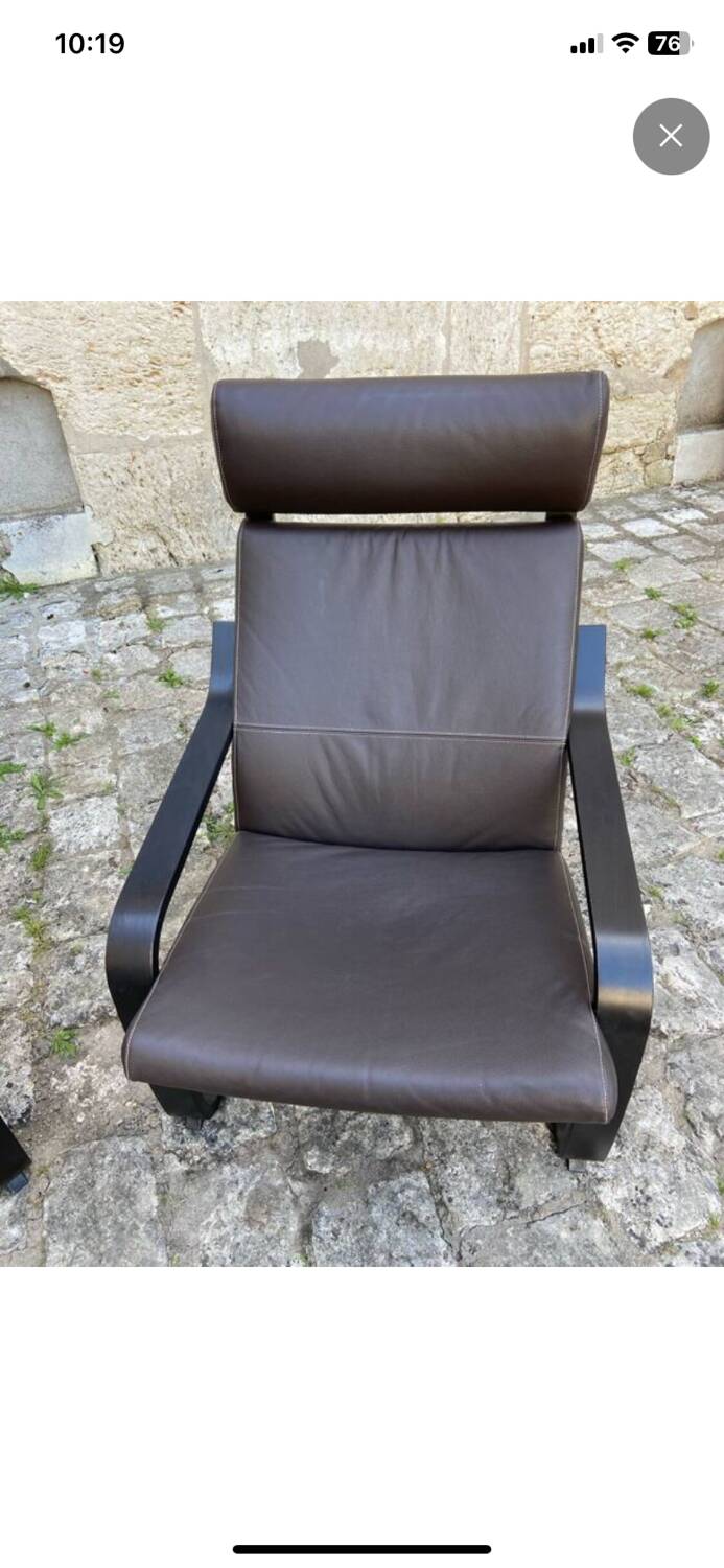 Fauteuil cuir modèle Poang