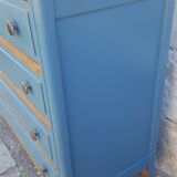 Vintage blue and wood dresser