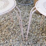 Pair of years 40-50 white metal garden chairs