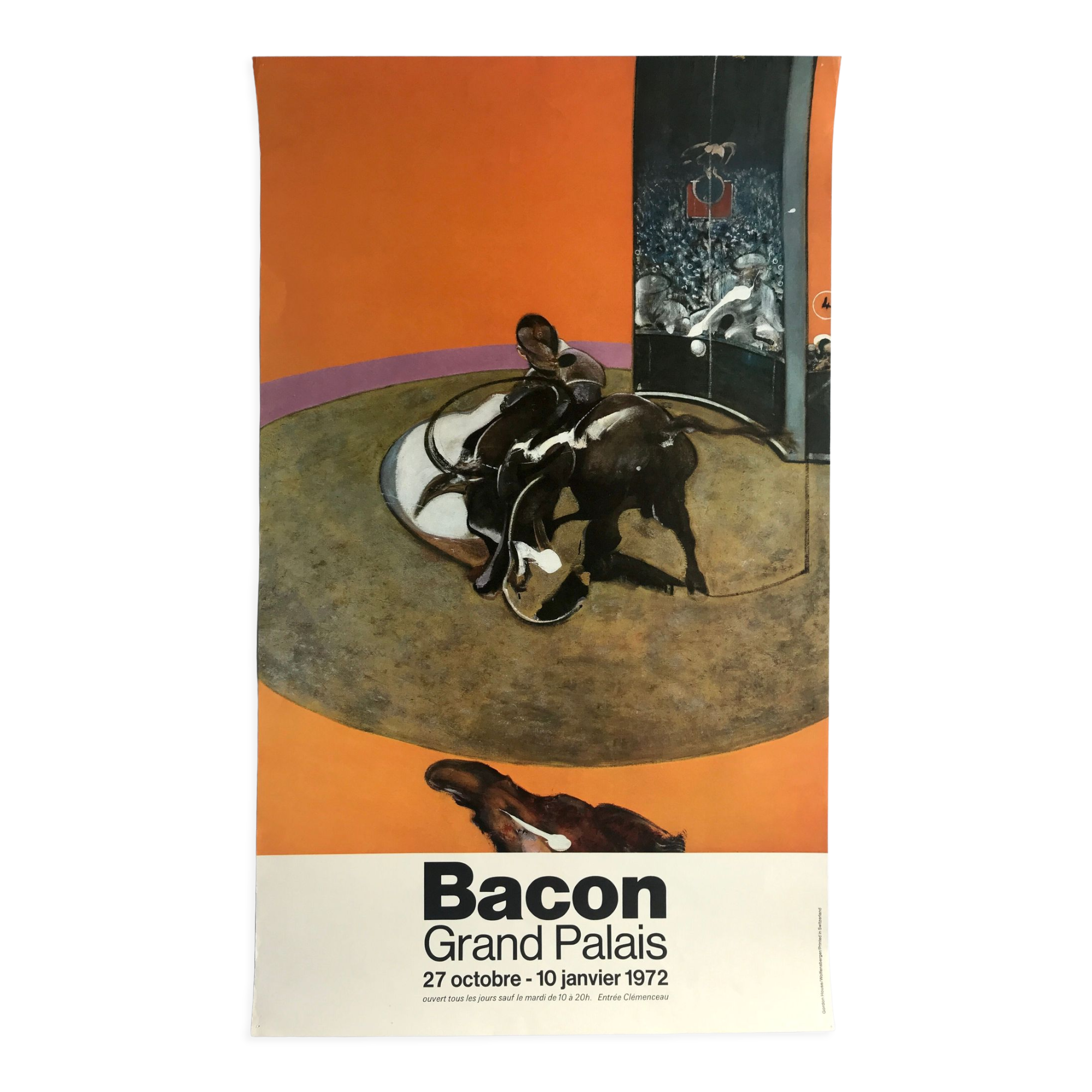 Affiche d'exposition originale de Francis Bacon, Grand Palais, 1972