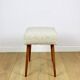 High stool seat boucle beige - round beech legs