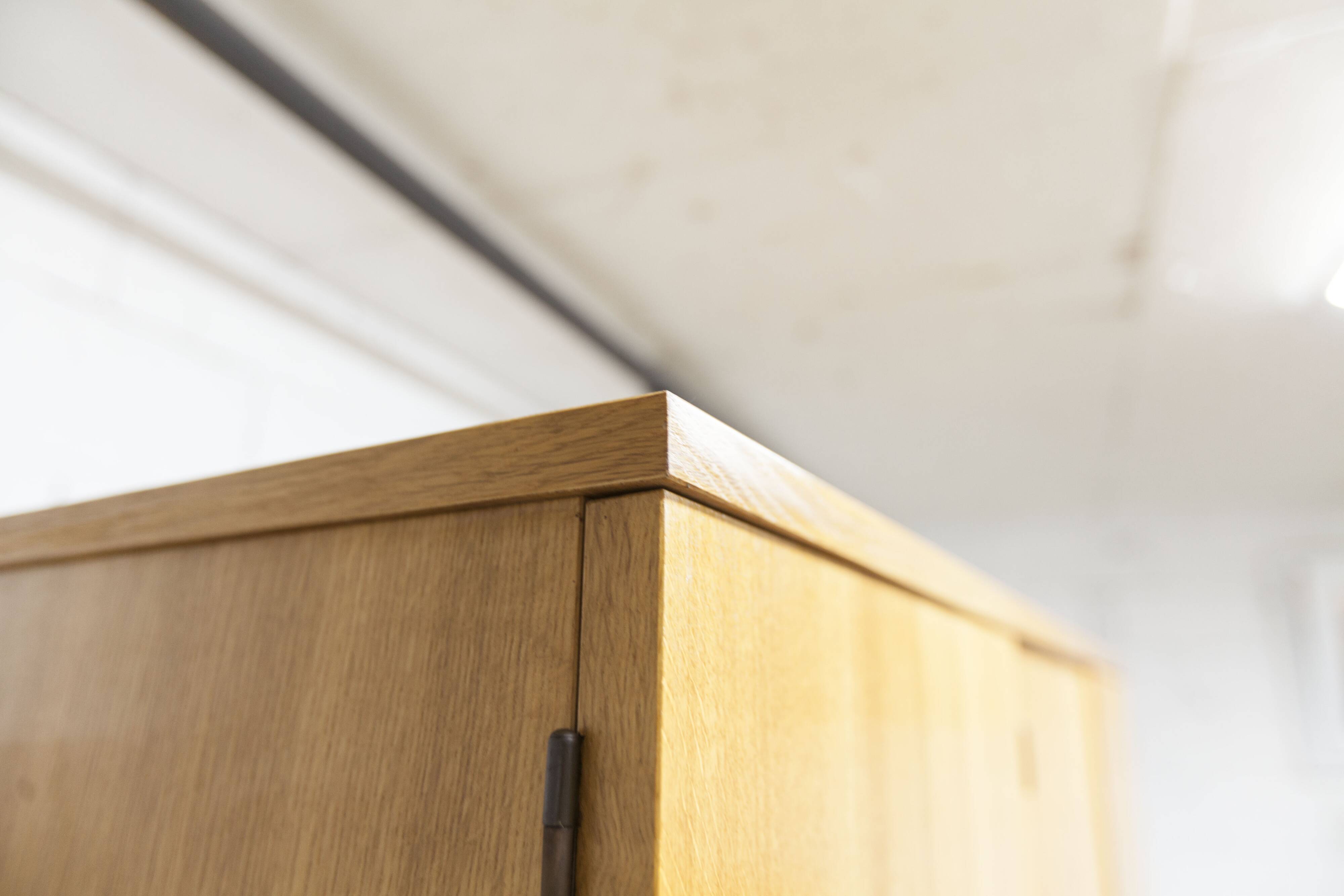 Scandinavian 3-door wardrobe in blond teak