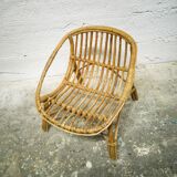 Vintage rattan children's armchair