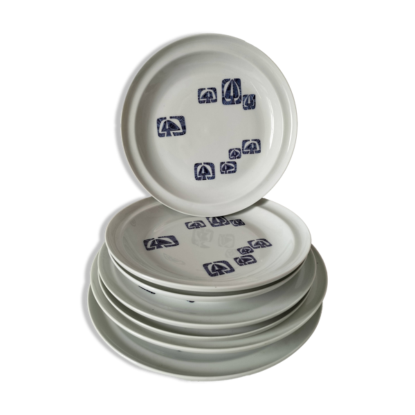 Ensemble en porcelaine de Paris décor Lima – 7 pièces, 1970