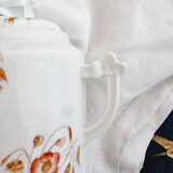 Large sugar bowl or pot in Limoges porcelain Limited Edition of oriental inspiration and hand painted