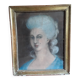 Pastel femme cadre dorée perles