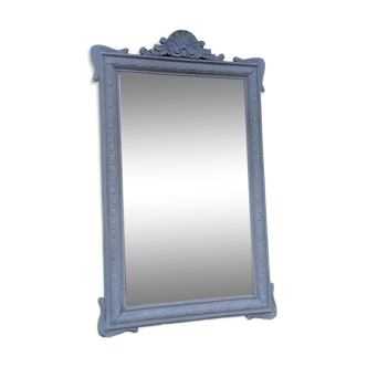 Shell mirror of the 1900s carved wood gray patina 119cm