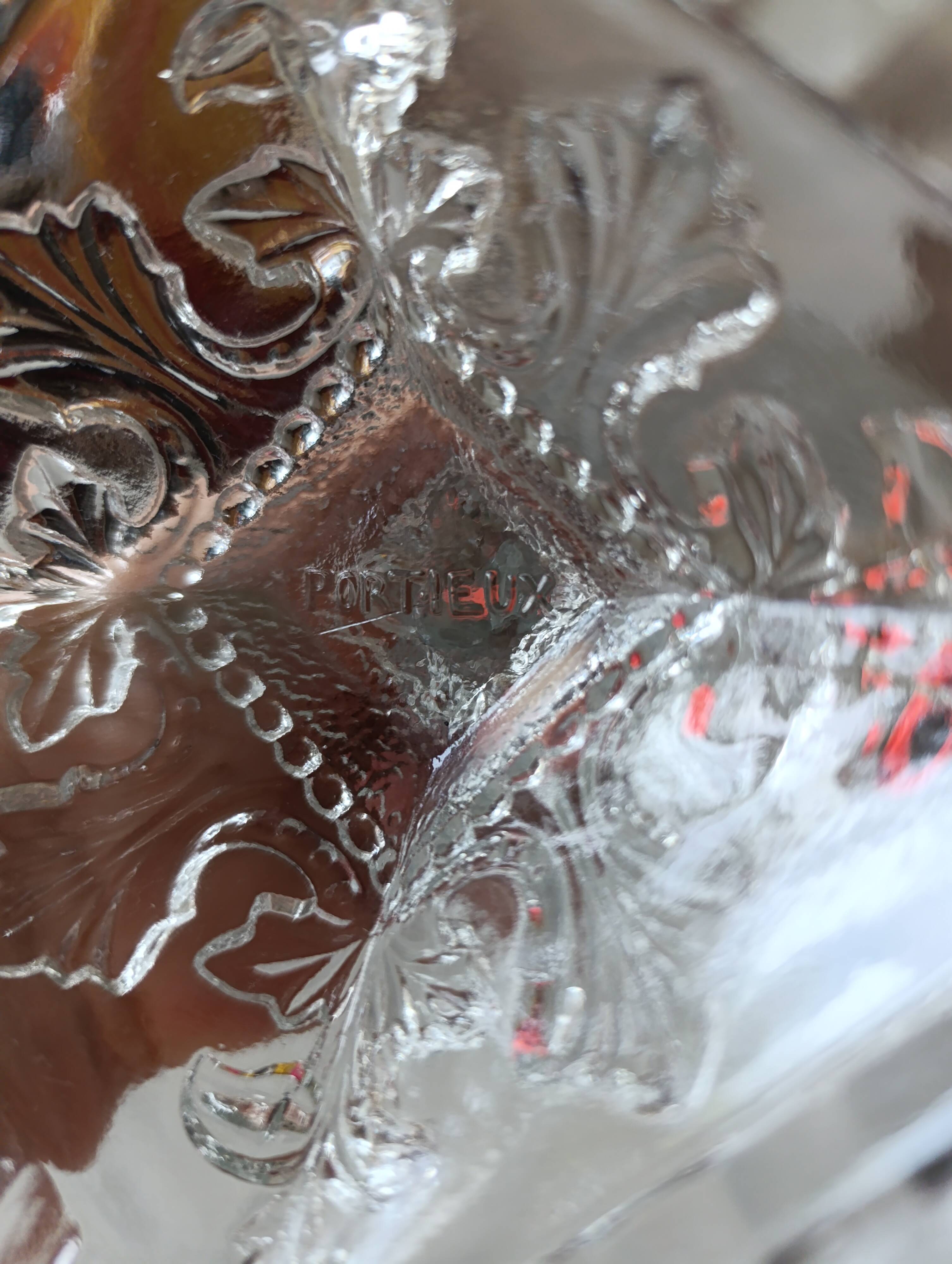 Moulded glass candlestick portieux