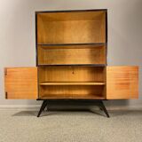 Bibliothèque plaquée noyer vintage, années 1960