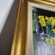 Oil on canvas signed Jordi Vall Escriu Yellow narcissus and two cups