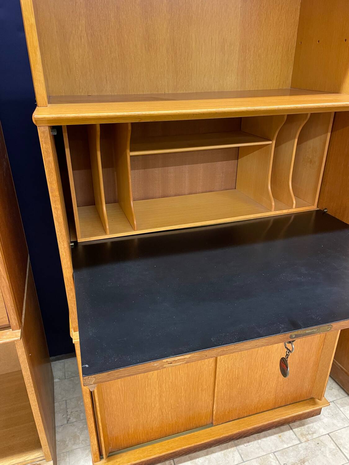 Oscar vintage secretary bookcase, 50/60 cm thick, modular